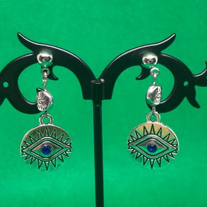 Evil Eye Earrings Silver Studs