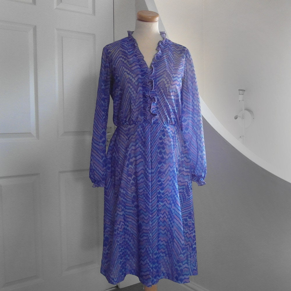 Late 1960s-Early 1970s PURPLE VINTAGE DRESS / Made in the Uk / | Etsy
