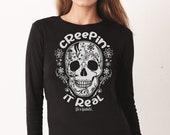 Halloween Creepin 39 it Real Unisex Long Sleeve Fitted Crew