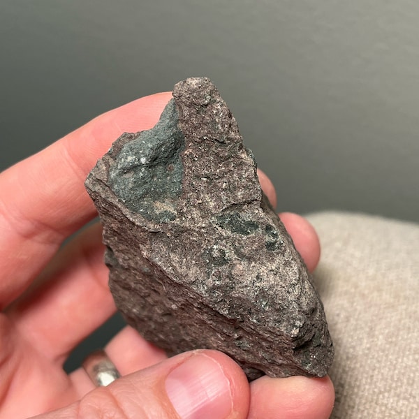 Classic amygdaloidal basalt from Lake Superior! Beautiful pumpellyite (“greenstone”)