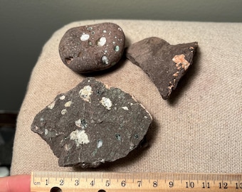 Amygdaloidal basalt “rainbow set” from Lake Superior. Beautiful colors!