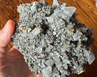 Beautiful marcasite-calcite crystal combo from the Linwood mine in Iowa!