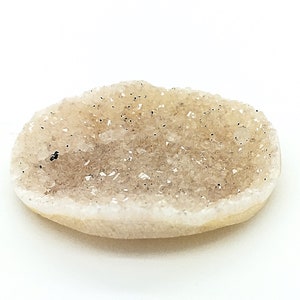 Natural Light Beige Druzy Cab