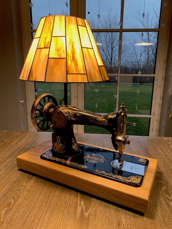 Stained Glass Lamp Made of an Old Singer Sewing Machine -  Israel