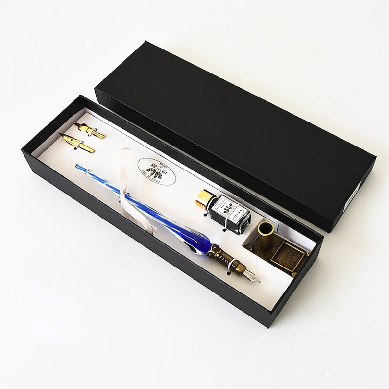 Dip pen Gift forTeens Retro Sapphire Glass Pen Pens,Planner Accessories Fountain Pen