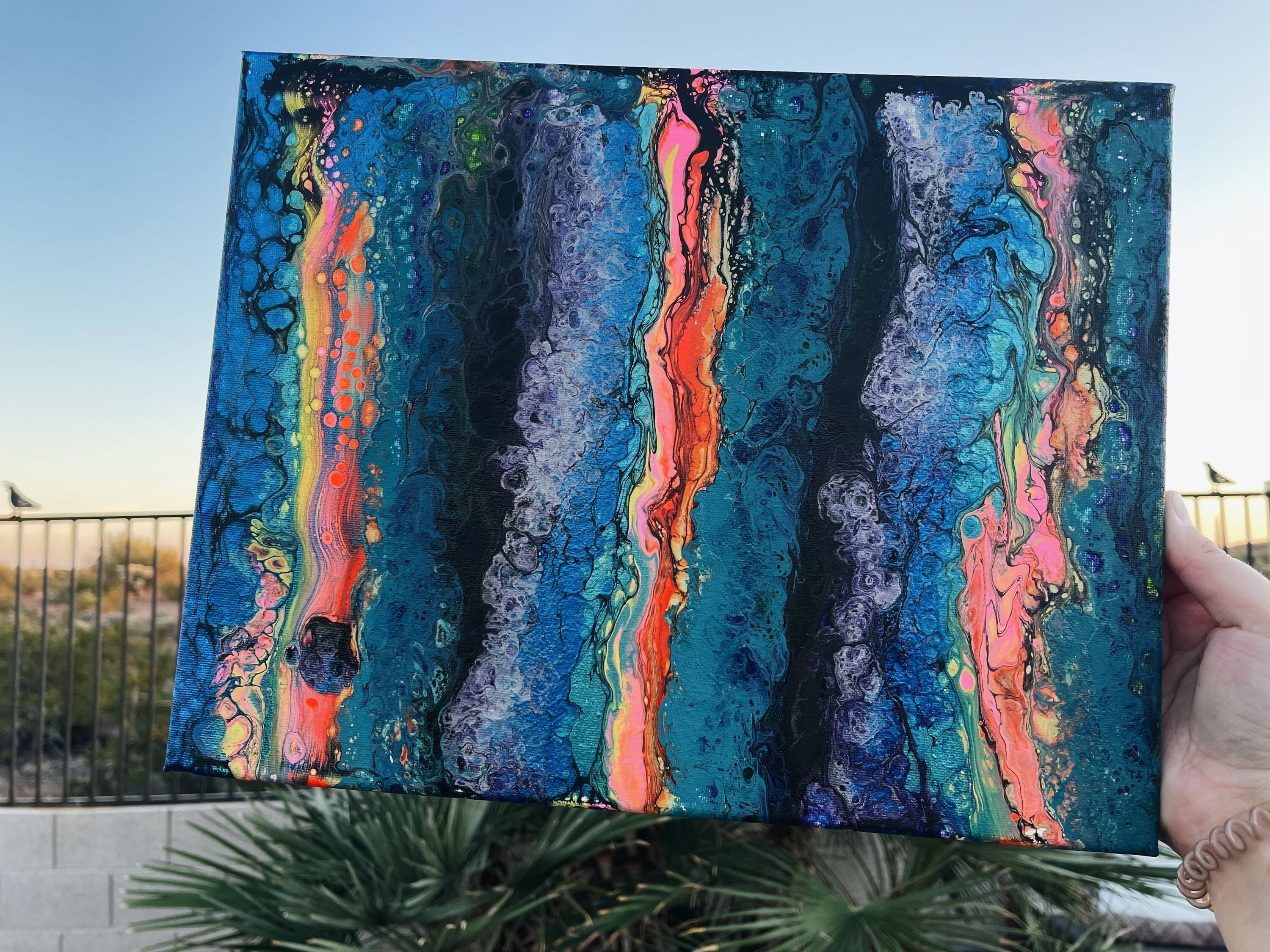 Abstract Acrylic Pour Painting Etsy UK