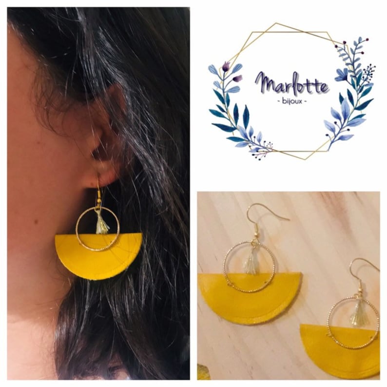 Yellow faux leather