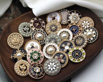 10PCS Haute Couture Coat Metal Buttons, Vintage Gold Buttons, Clothing Accessories, 18/mm-25mm Buttons, Button Wholesale, Metal Buttons