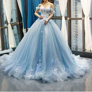 Light Blue Fairy Tulle Prom Dress Women Fairy Dressflower - Etsy
