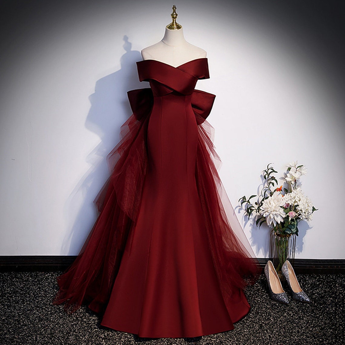 Wine Red Prom Dress Fairy Wedding Dressfairy Prom Dresses Etsy
