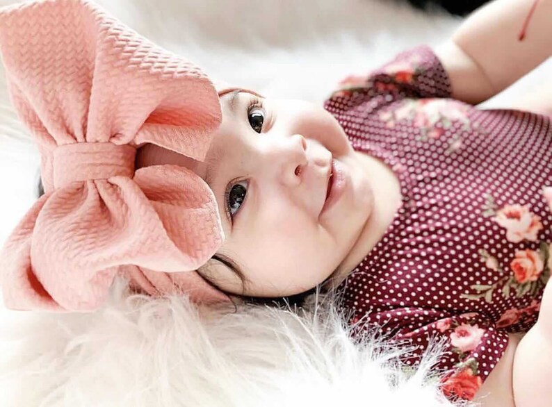 Cute Baby Girl Toddler Print Floral Cotton Big Bow Head Wrap Hair Band Headband