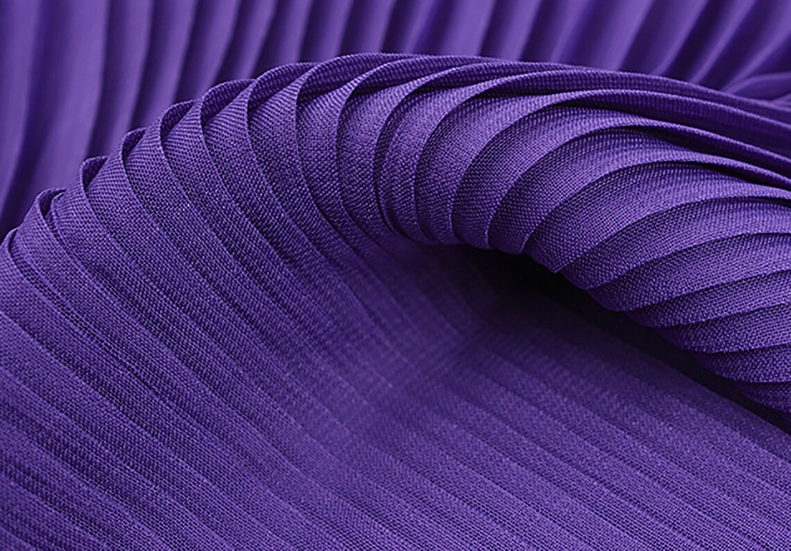 Pressed Pleated Chiffon Fabric 1 Yard Bright color Simple Etsy