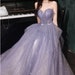 Purple Blue Glitter Tulle Prom Dress Women, Cottagecore Prom Dress, Evening Dress, Bridal Bridesmaid Dress, Fairy Dress, Princess Dress