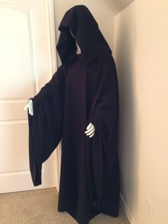 F0 Star Wars Emperor Palpatine Darth Sidious Robe Cosplay Costume Black Cloak