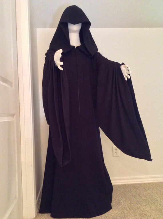 F0 Star Wars Emperor Palpatine Darth Sidious Robe Cosplay Costume Black Cloak