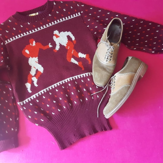 1940s Football themed Pullover Sweater JERSILD Bra