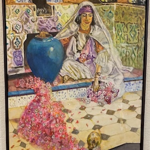 The old bathroom, reproduction of Etienne Dinet, Algeria women