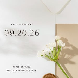 À mon mari le jour de mon mariage, carte à ma femme, carte personnalisée, cartes du jour J, carte pour le jour de mon mariage, carte avec enveloppe et cachet de cire