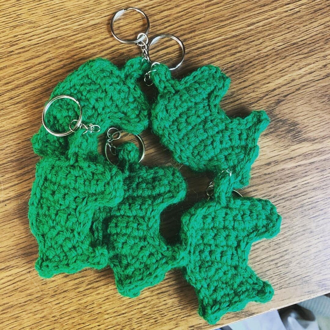 Crochet Animal Crossing Leaf Keychain Etsy