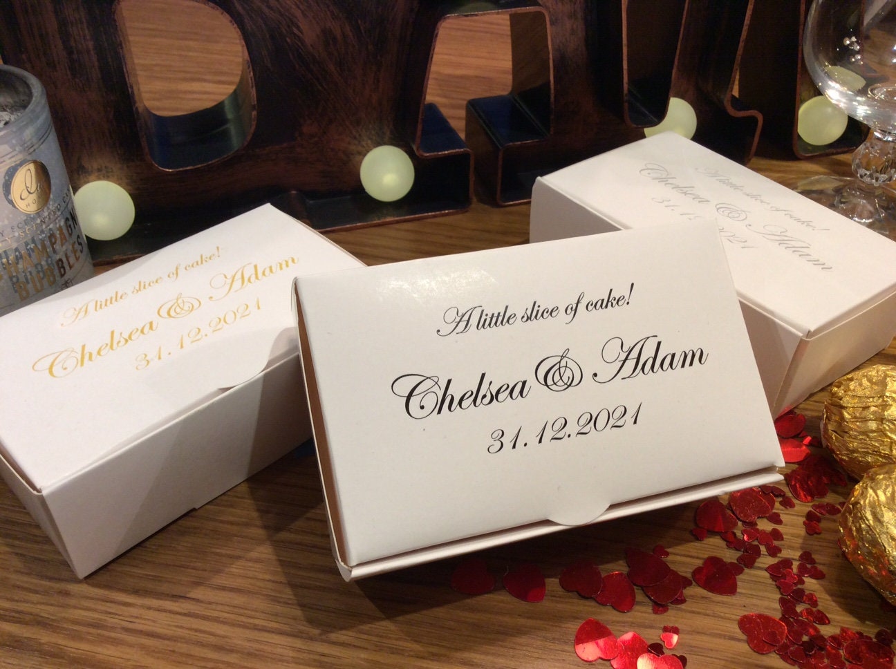 PERSONALISED X 30 Wedding Favour Cake Boxes GRAND Size Etsy UK