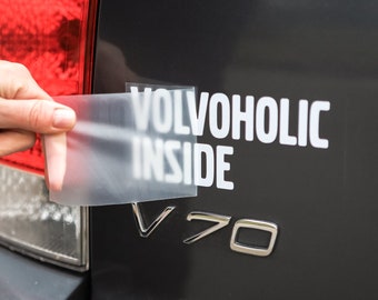 VOLVO sticker, Volvo Car Sticker, Volvoholic inside car sticker, volvo car decol, vInyl car sticker, Bumper sticker, New Sticker rear window