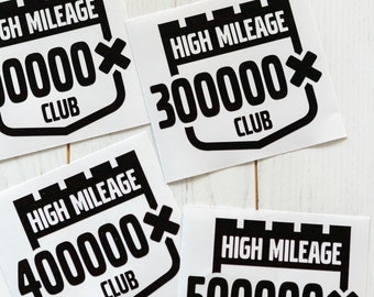 Volvo High Mileage Club stickers, friends stickers, Volvo 240 vinyl decals, Bumper stickers for cars, waterproof stickers, vintage stickers