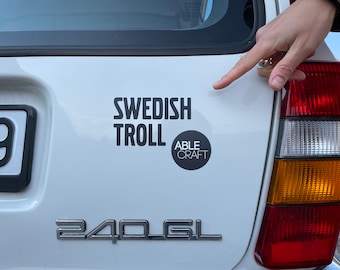 Stickers for Volvo, Swedish Troll Sticker, Swedish Volvo, volvo car decal, vinyl sticker, Bumper sticker, Moomin Sweden decal, Gag stickers