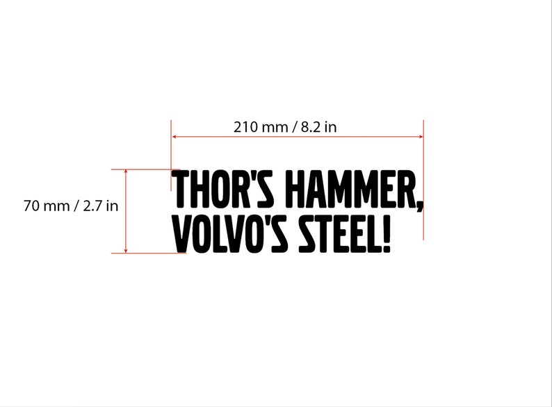 Stickers for Volvo, Thor's Hammer Volvo Steel, Volvo Car Decal, Vinyl