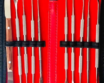 Dentist Gift Stainless Steel Tool Set In a Nice Case for Gifting, Gift for Dental Technician, Orthodontist, Sculptor, Modeller, Clay Artist