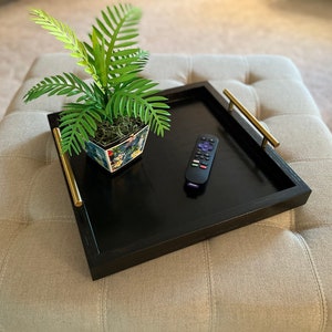 Black Oak Ottoman serving tray 15 x 15