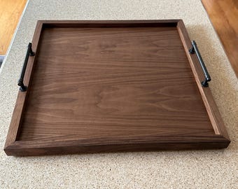 18” x18” x1” walnut ottoman tray
