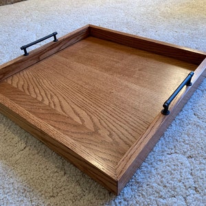 20” x 20” wood ottoman serving tray