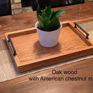 16 x 12 x 1.5  Oak Wood Serving Tray