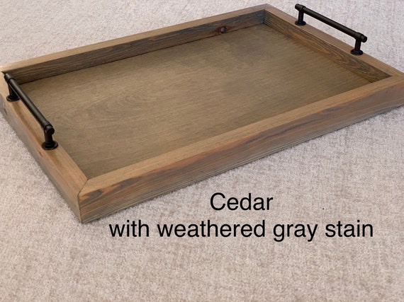 19 X 13 X 1.5 Large Oak or Cedar Wood Serving Tray Etsy