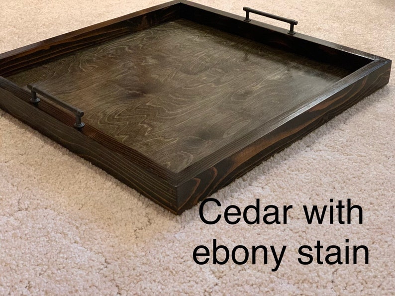 Large Oak or Cedar Ottoman Serving Tray Etsy