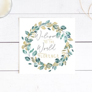 Witamy na świecie - Spersonalizowana karta na przyjęcie z okazji narodzin nowej mamy/baby shower - Żółta/Neutralna***Darmowa wysyłka do Wielkiej Brytanii***