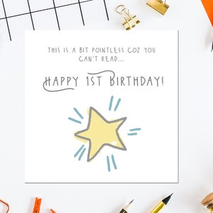 Carte de 1er anniversaire inutile ***Livraison gratuite au Royaume-Uni***