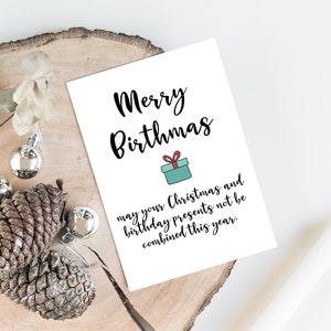 Merry Birthmas - Kombi-Weihnachts- & Geburtstagskarte