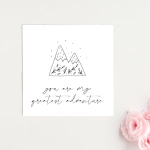 Jij bent mijn grootste avontuur - Valentijnsdag / jubileumkaart ***Gratis Britse verzending***