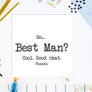 Dus... Beste man / bruidsjonkers / Usher voorstelkaart ***Gratis Britse verzending***