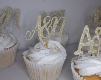 Personalised Initial Cupcake Toppers ***Free UK Shipping***