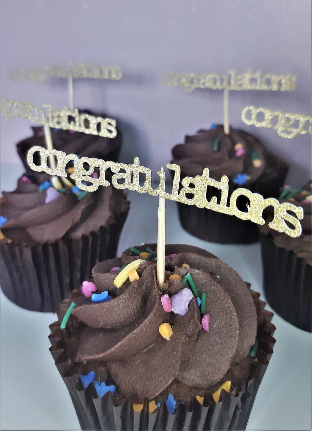 Cute congratulations Cupcake Toppers free UK Etsy