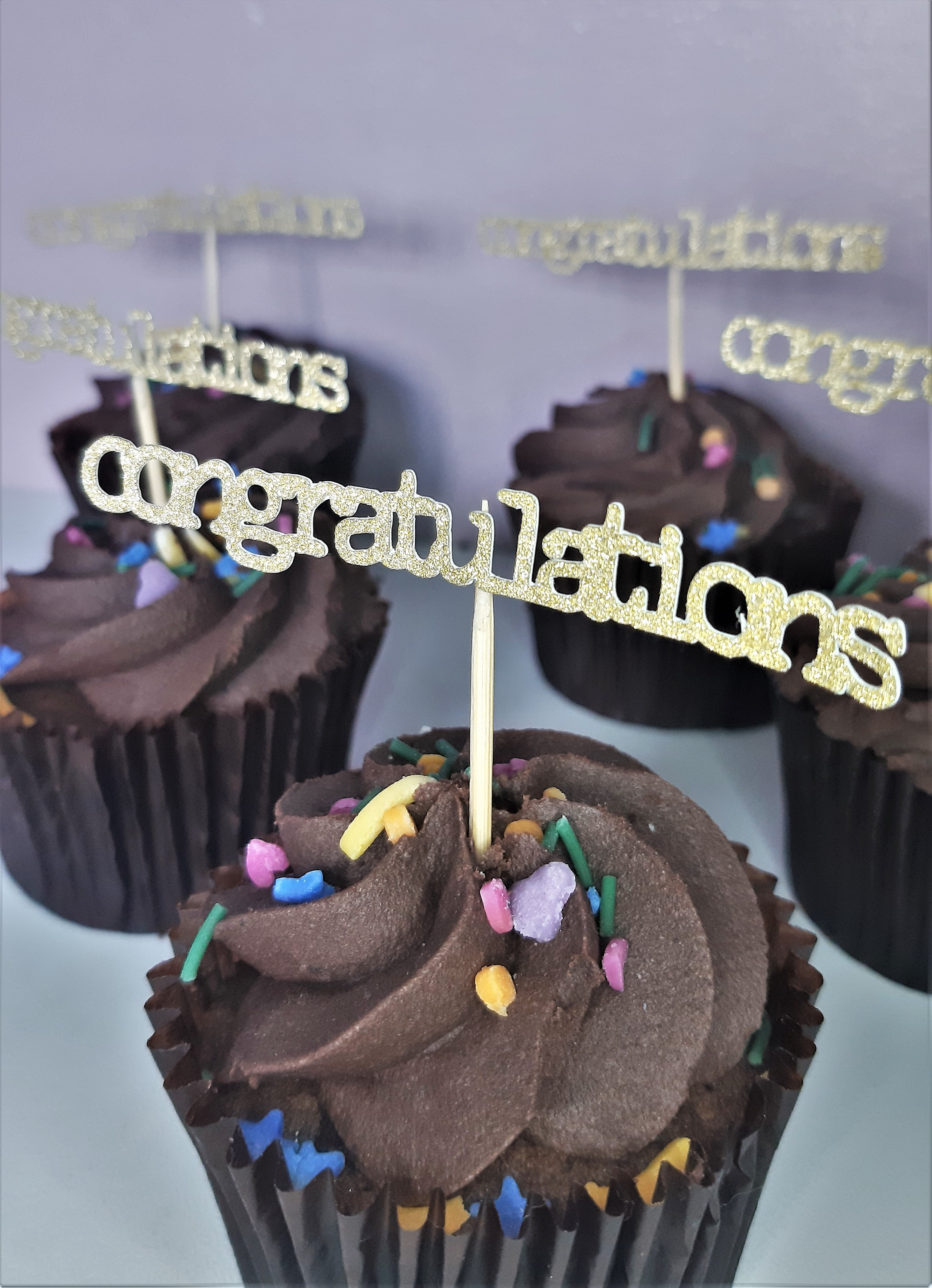 Cute congratulations Cupcake Toppers free UK Etsy