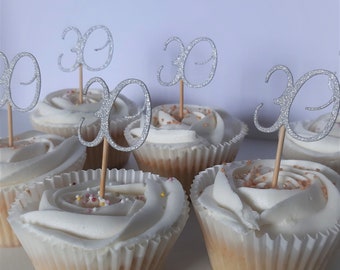 Birthday / Anniversary Cup Cake Toppers ***Free UK Shipping***