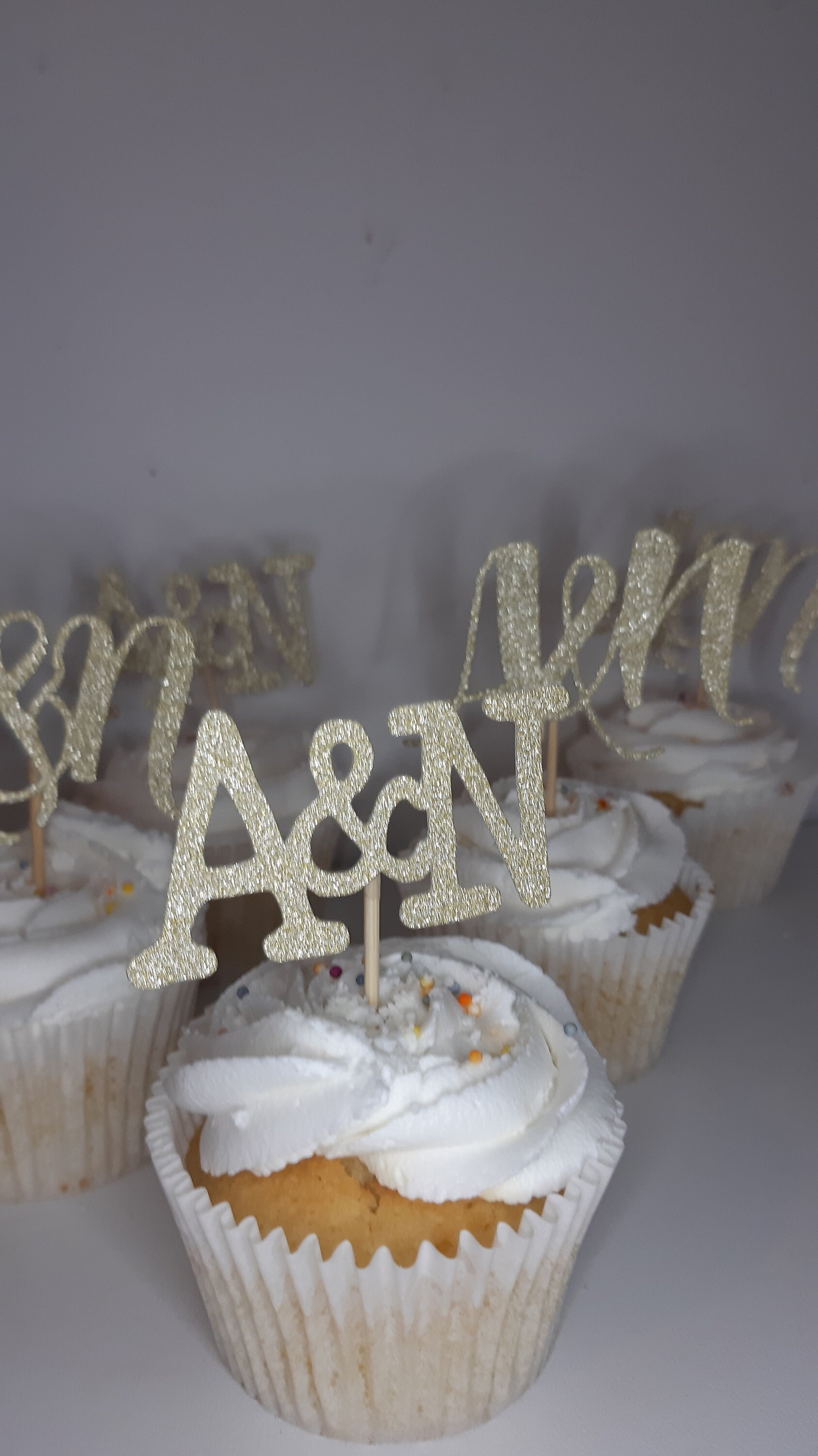 Personalised Initial Cupcake Toppers free UK Shipping Etsy UK