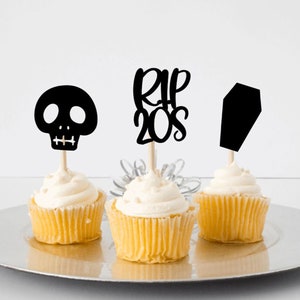 R.I.P 20s - Death to my Youth - 30th Cupcake Toppers (6 pack) ***Free UK Delivery***