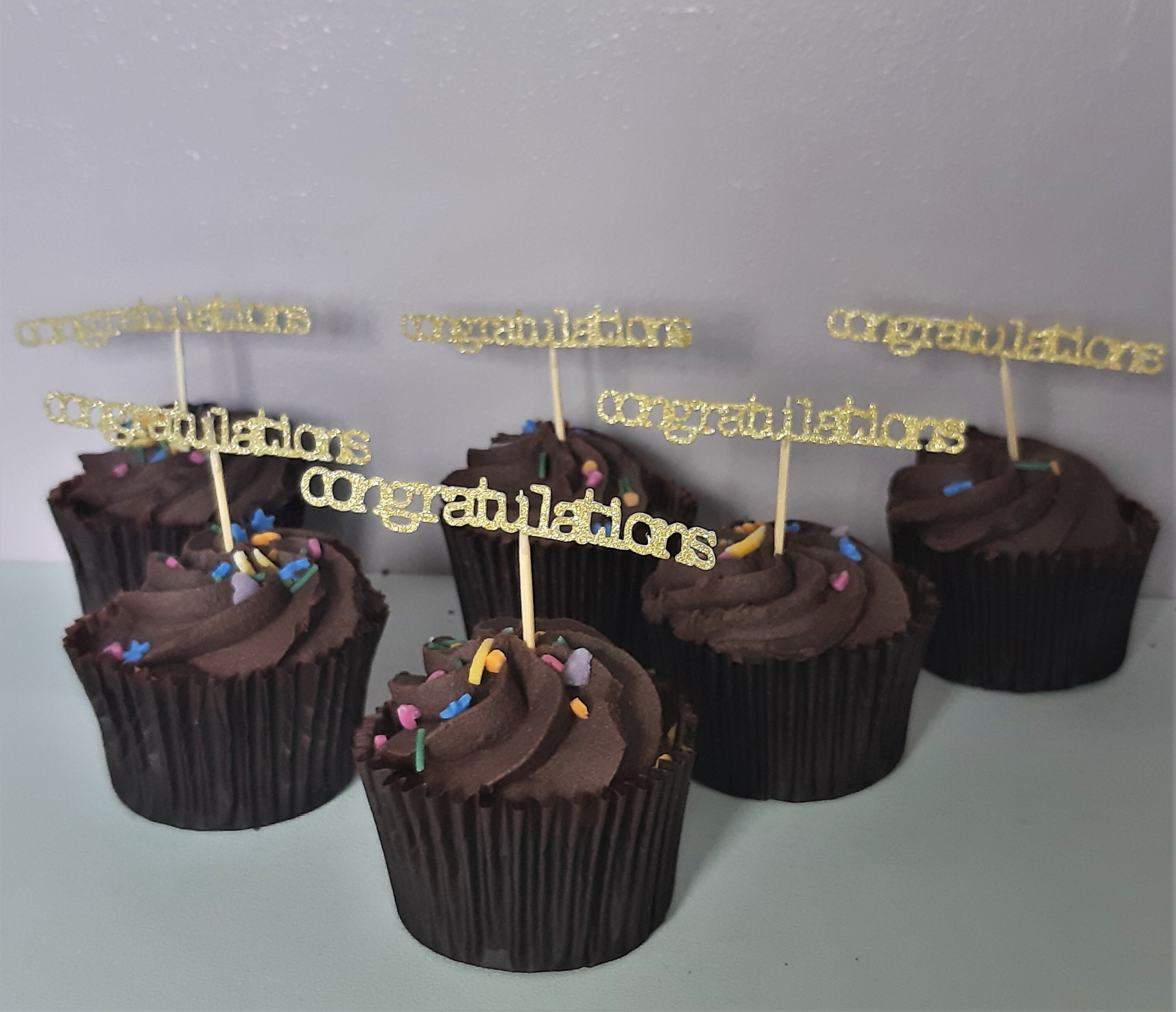 Cute congratulations Cupcake Toppers free UK Etsy