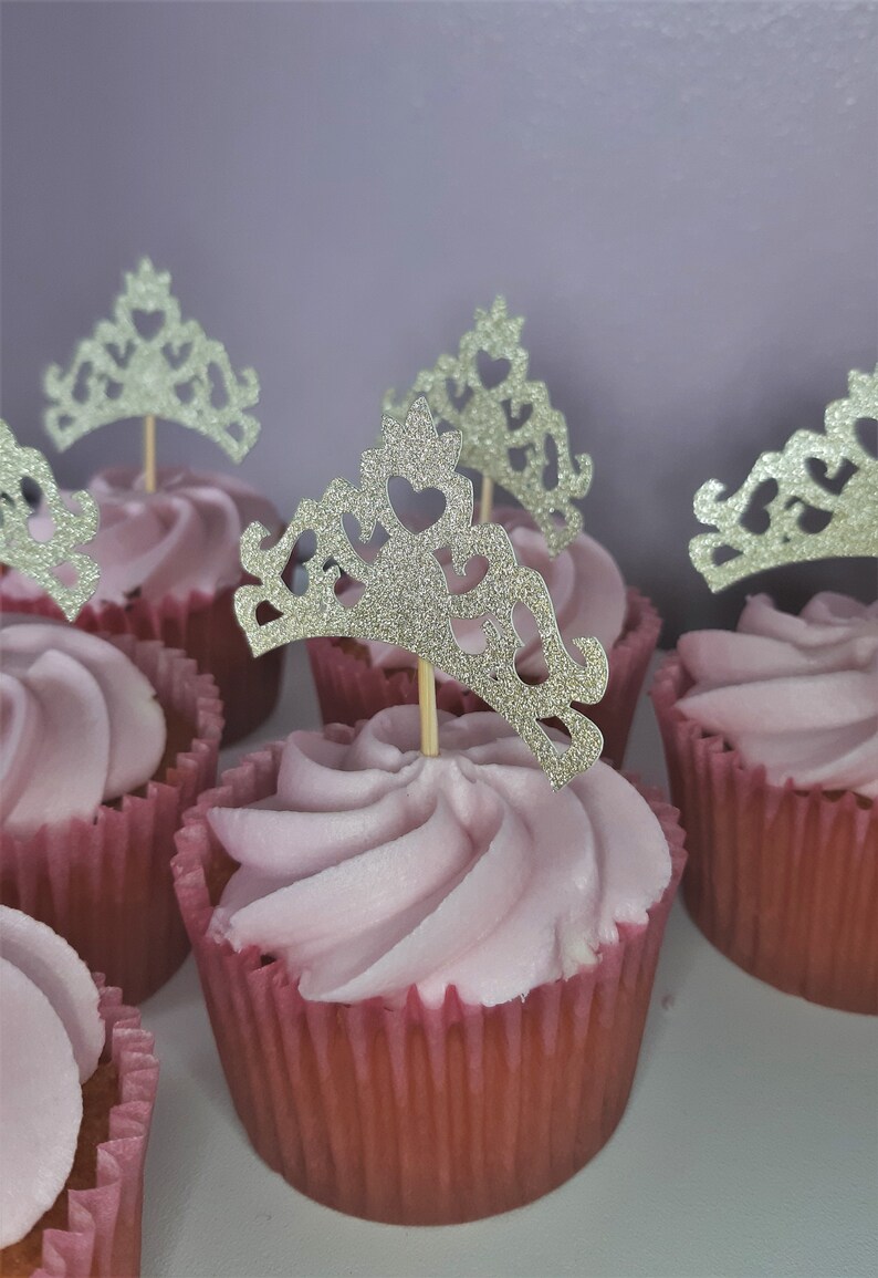 Princess Tiara Glitter Cupcake Toppers free UK Shipping Etsy