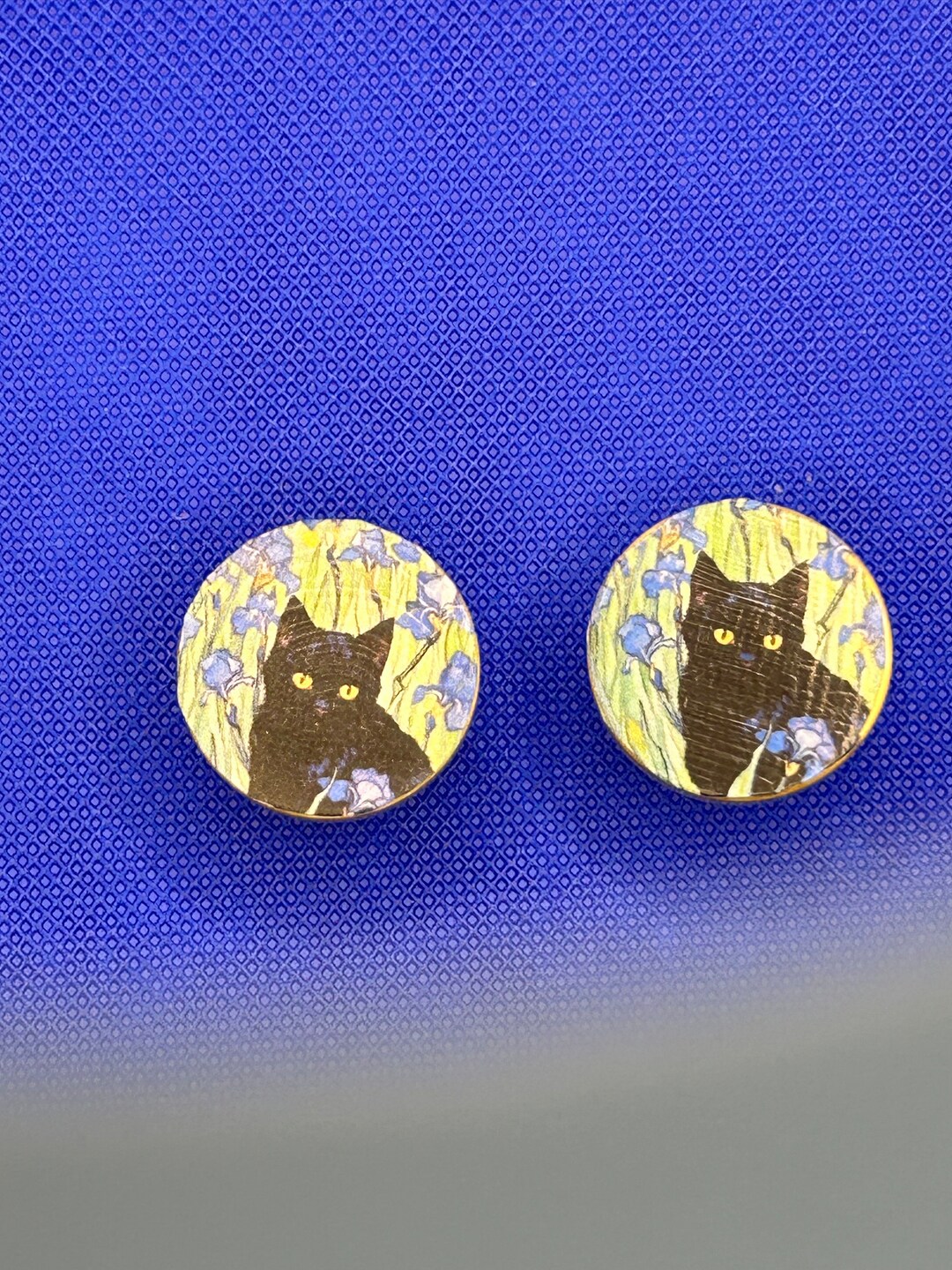 BLACK CAT DRAWER Knobs/pulls Unique Hand Crafted Decoupage Design on