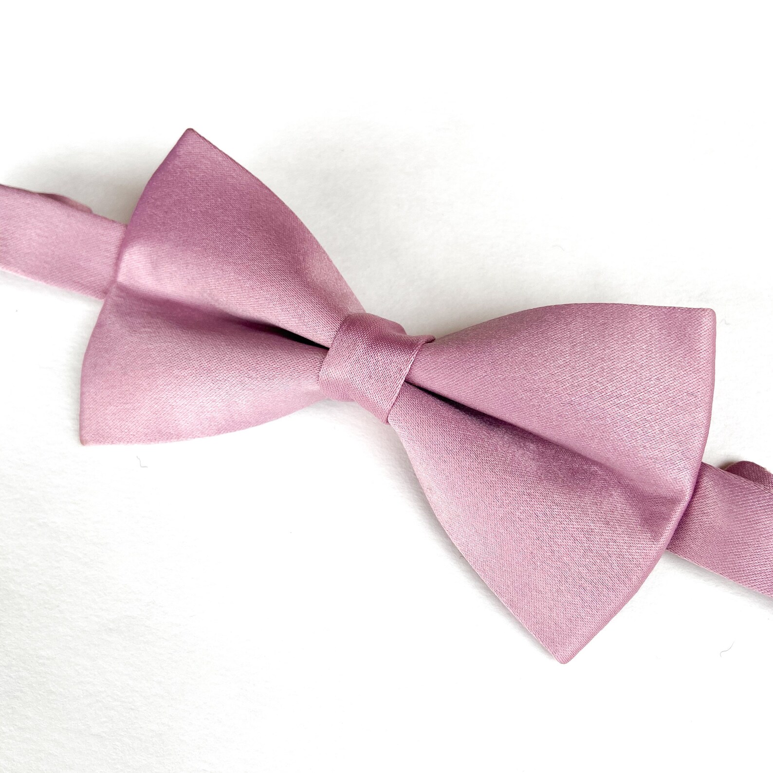 Mens Silk Pink Bow Tie, Gift for Dad, Valentines Day Gift for Him, Gift